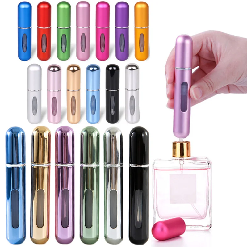 10ml 5ml Mini Portable Perfume Spray Aluminium Travel Self-Pumping Dispenser Bottle Bottom Direct Fill Jar Cosmetic Empty Tool