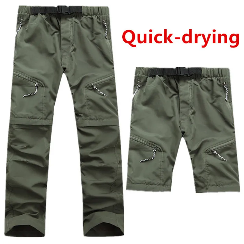 Camping Summer Hiking Fishing New Men’s quick-drying Leisure Travel active Removable hiking Waterproof Outdoor Sports pants