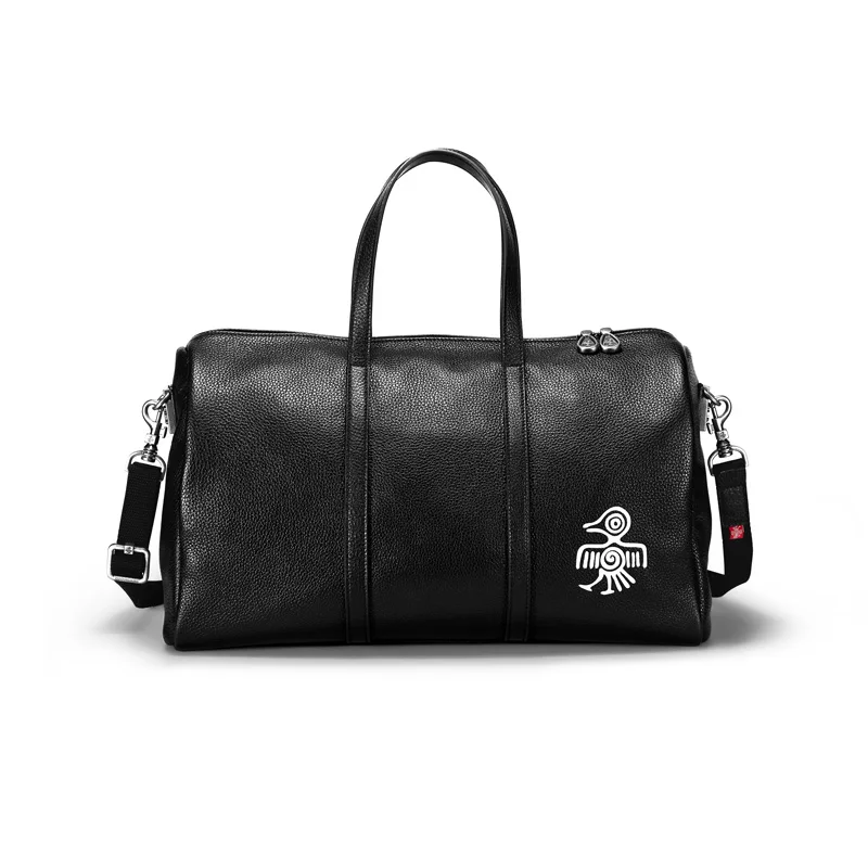 Orabird Luxury Women Travel Tote Bag Large Capacity Black Soft Genuine Leather Durable Boston Handbags