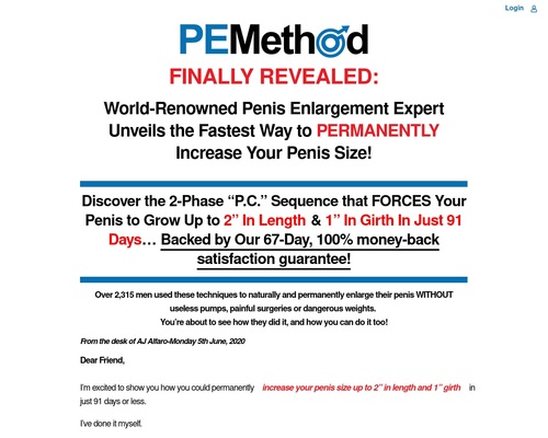 Get a Larger Penis with PEMethod – The #1 Rated Penis Exercise Program