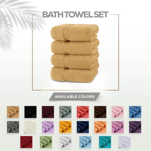 Luxury Bath Towels Pack of 4 27×54 Inches Cotton Soft 600 GSM Utopia Towels