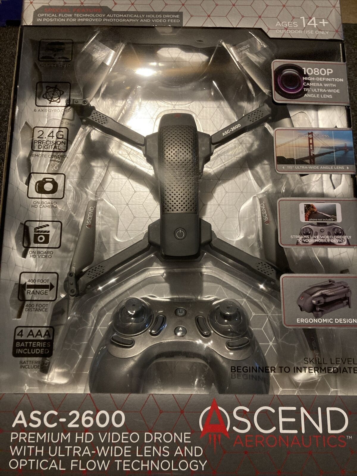 Ascend Aeronautics ASC-2600 Premium HD Video Drone 1080P Camera